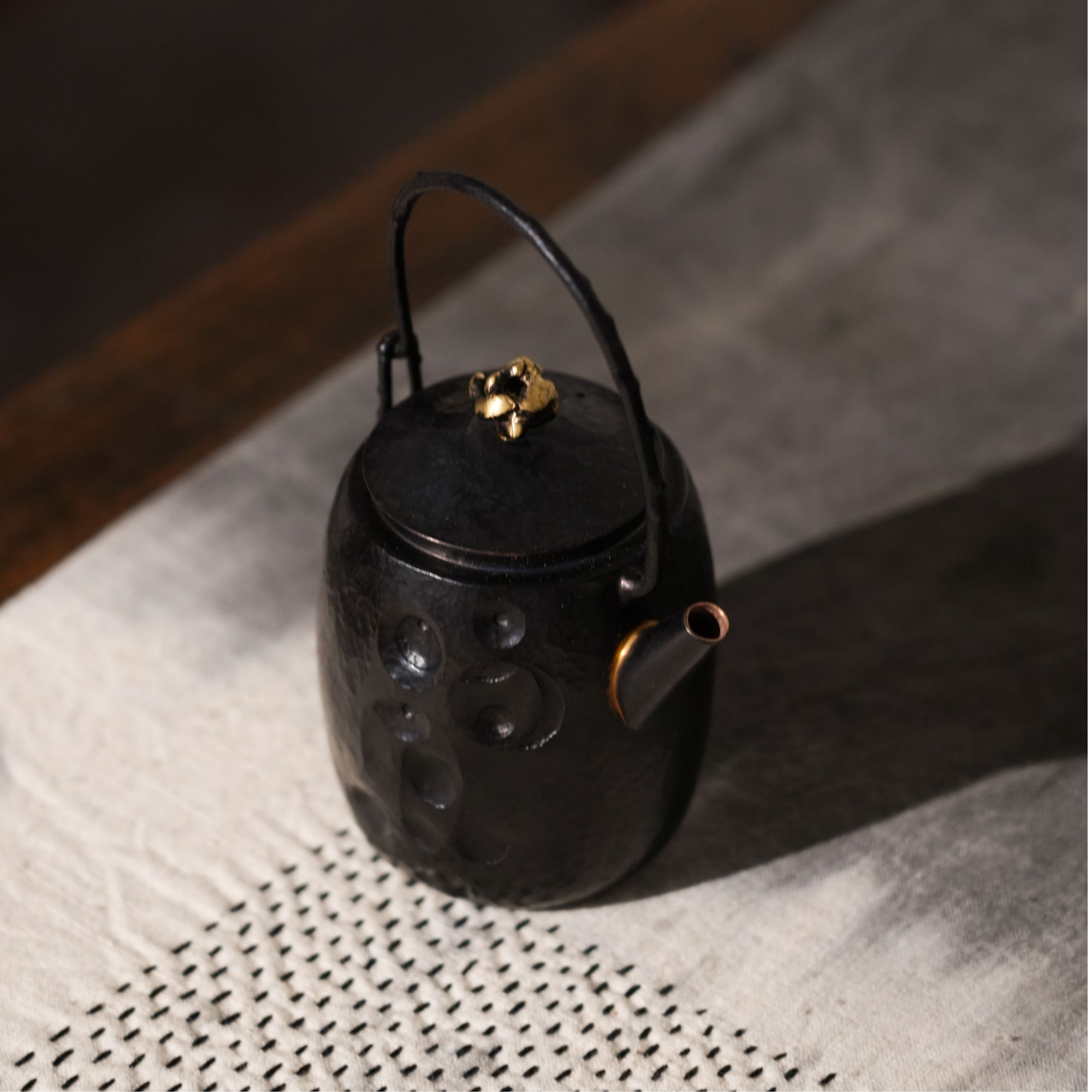 做旧款黄铜提梁水水滴壶泡茶壶