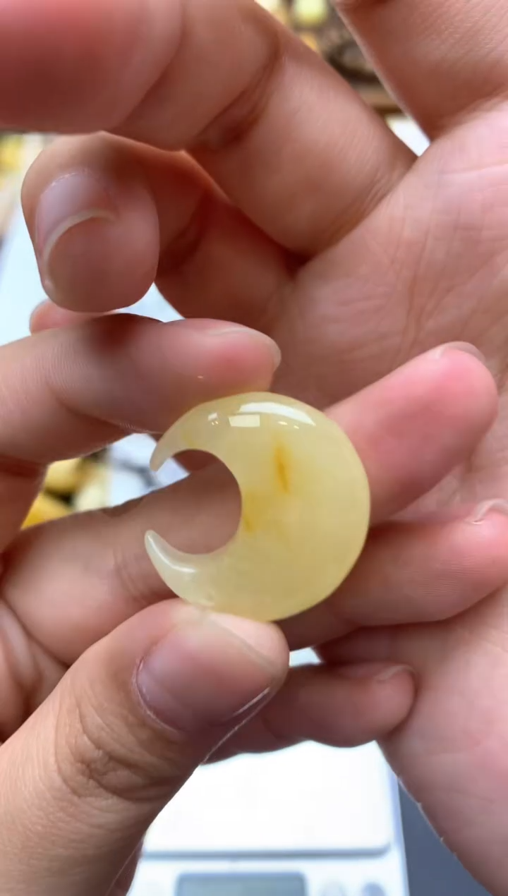 【闪购商品】琥珀珠宝奇石未镶嵌055琥珀蜜蜡花粉有纹小坑介意勿拍