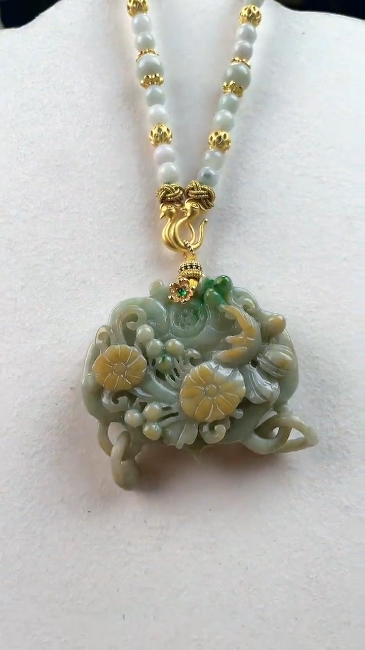 【闪购商品】翡翠颈饰未镶嵌2306赠链,部分宝贝微瑕主播介绍为准