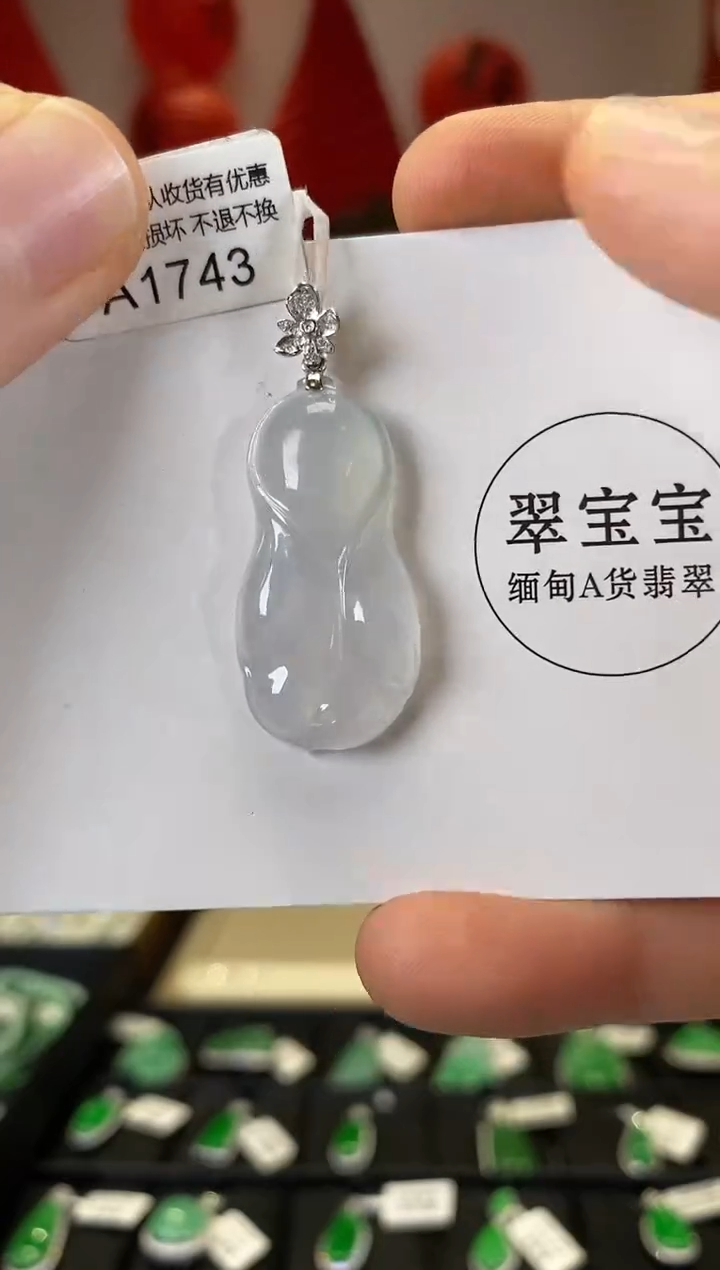 【闪购商品】翡翠颈饰18K金镶嵌A1743 白菜 含运营费