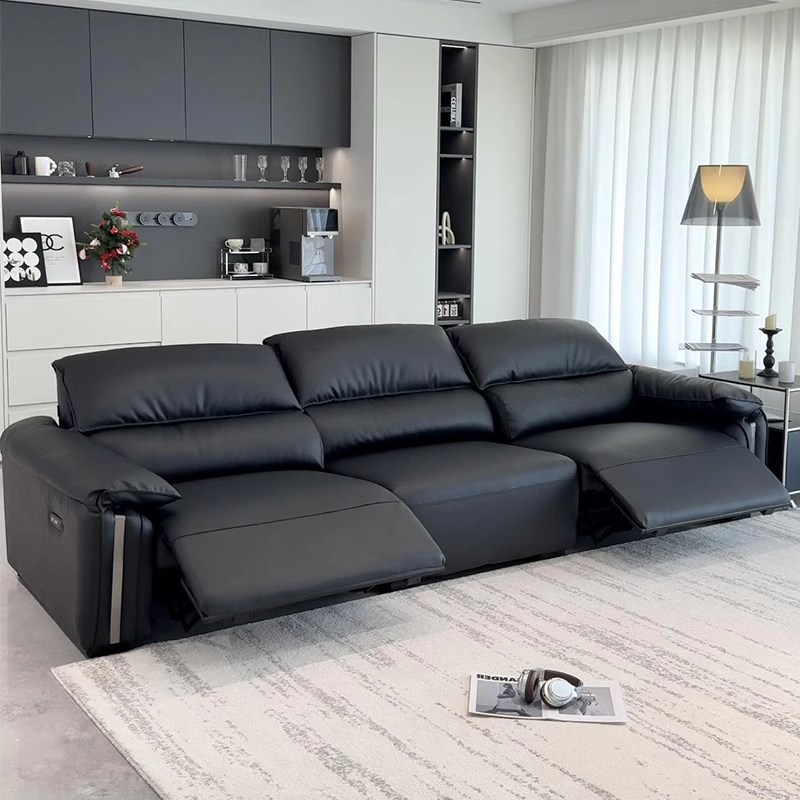 大象耳朵电动功能真皮沙发客厅头层牛皮意式极简约直排小户型沙发