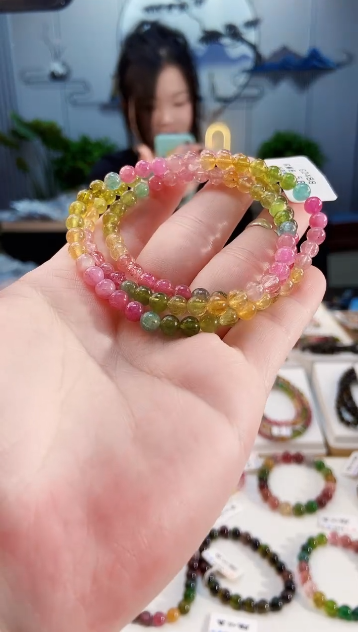 【闪购商品】碧玺手链未镶嵌G2488三圈颜色微差发1