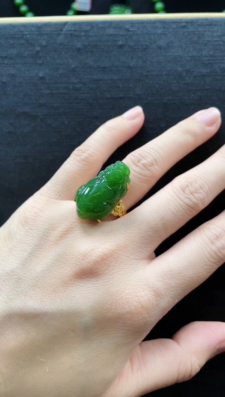 【闪购商品】和田玉戒指银S925镶嵌多样性发一