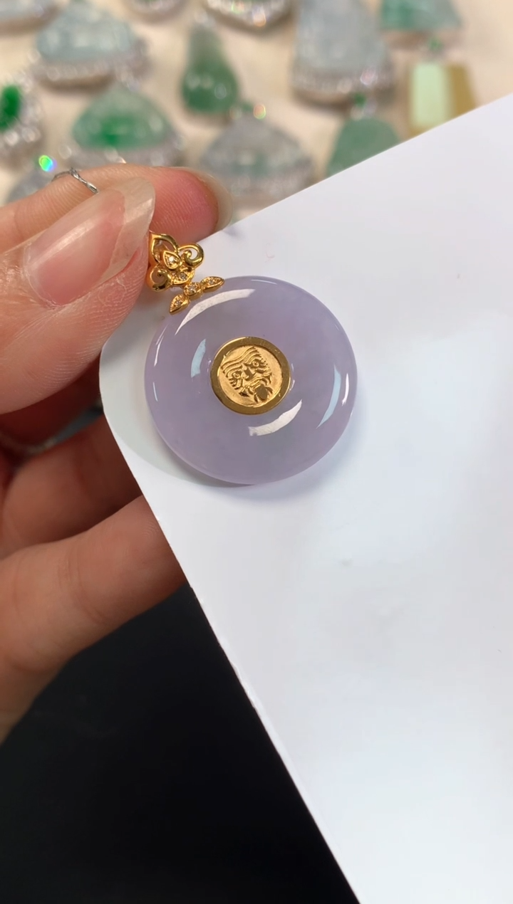 【闪购商品】翡翠吊坠(不含链)18K金镶嵌A448|2580