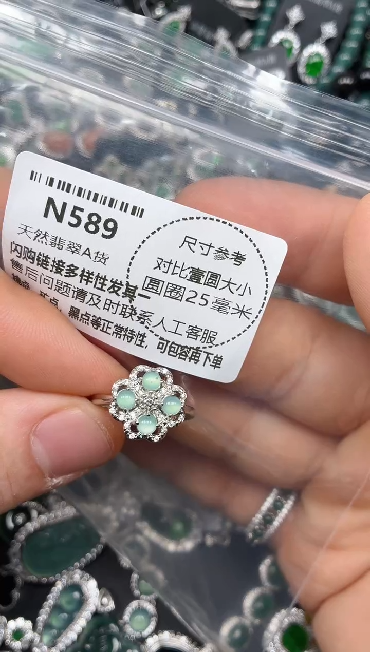 颈饰未镶嵌翡翠N589戒指