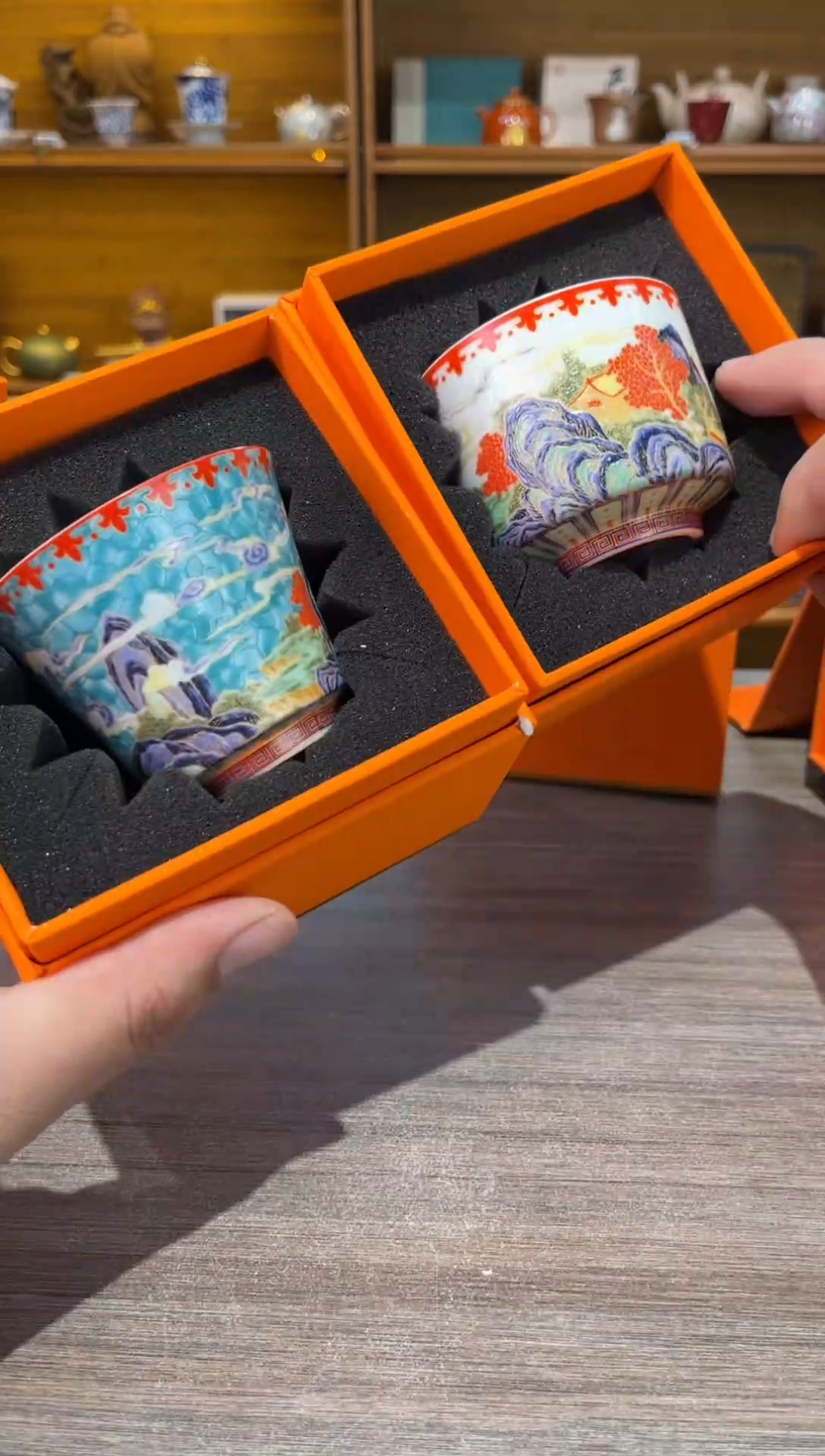 【闪购商品】2个蓝日照金山细杯加白日照金山粗杯