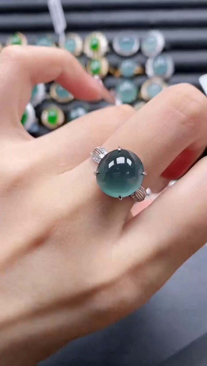 【闪购商品】翡翠戒指银S925镶嵌51511