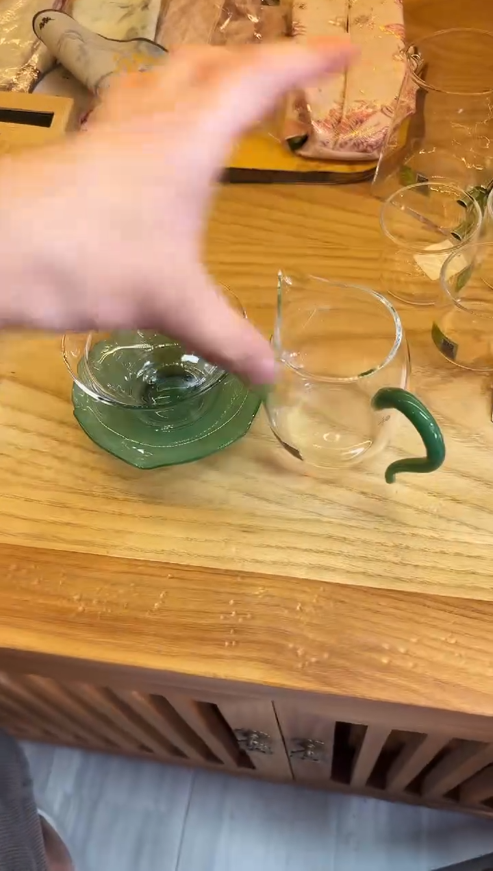 禾器/慕然茶海/翡翠玉+荷叶盖碗/翡翠玉