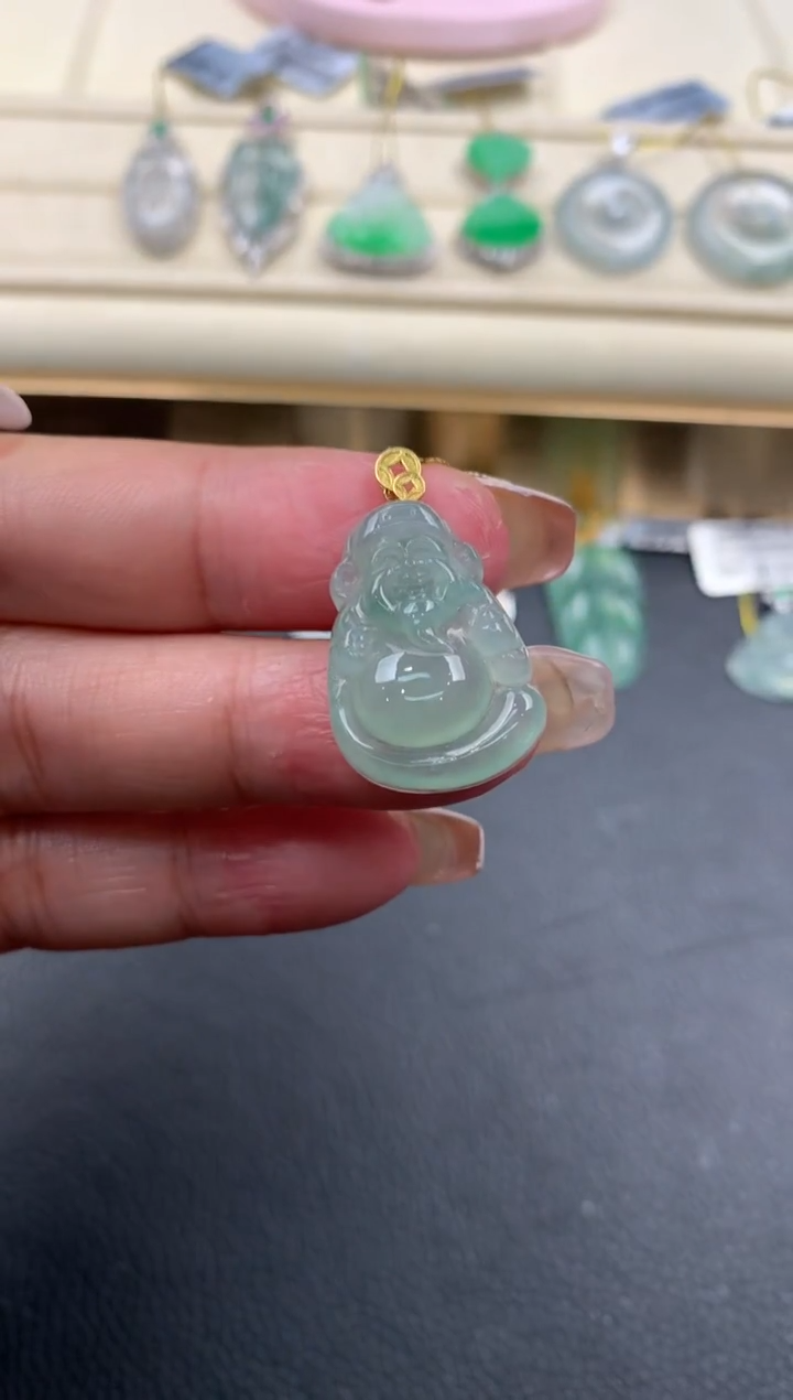 【闪购商品】翡翠颈饰18K金镶嵌D860