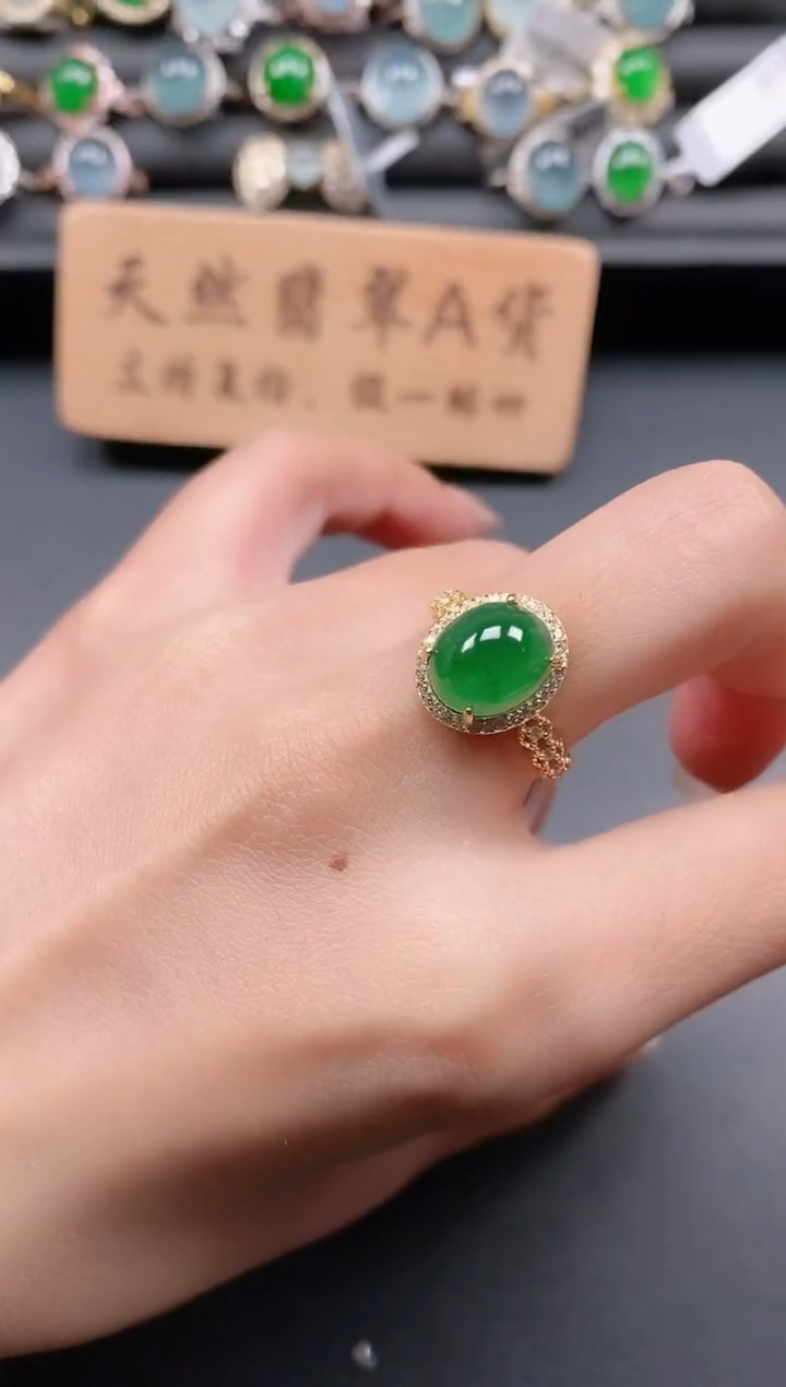 银S925镶嵌戒指翡翠111111