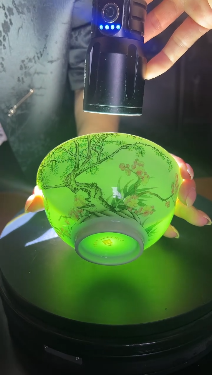 摆件瓷绿稀土杏林春燕碗