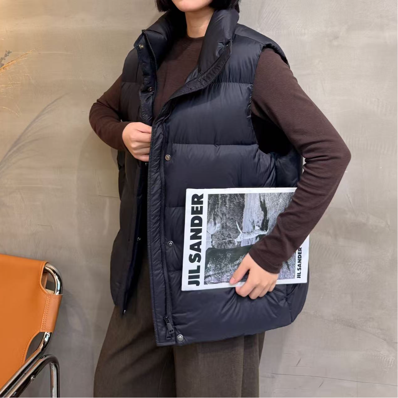 6602#2025新款泡芙90白鹅绒马甲女冬季加厚背心立领羽绒服外套