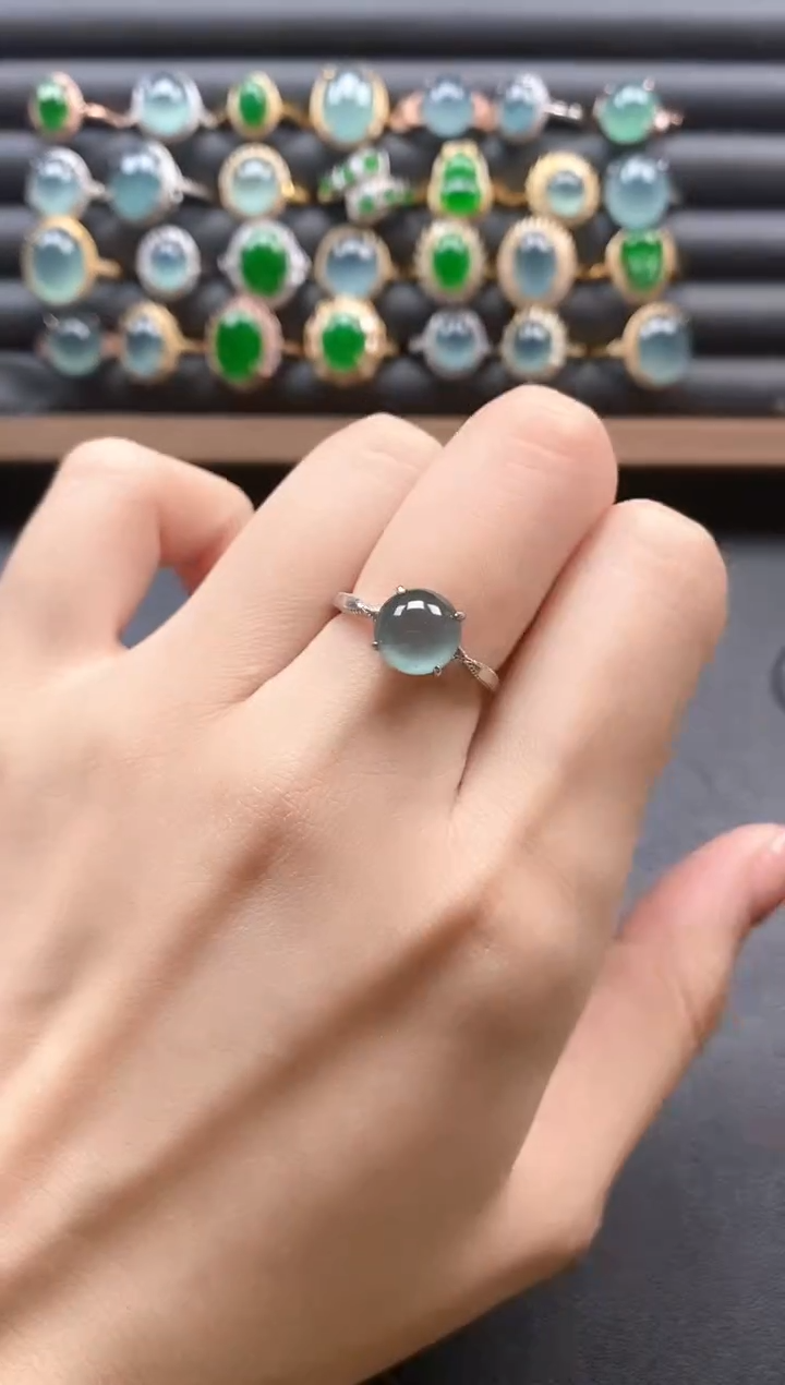 银S925镶嵌戒指翡翠51151