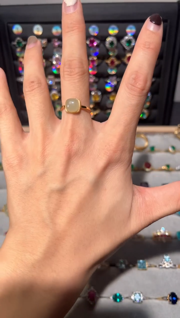 【闪购商品】和田玉戒指银S925镶嵌0000