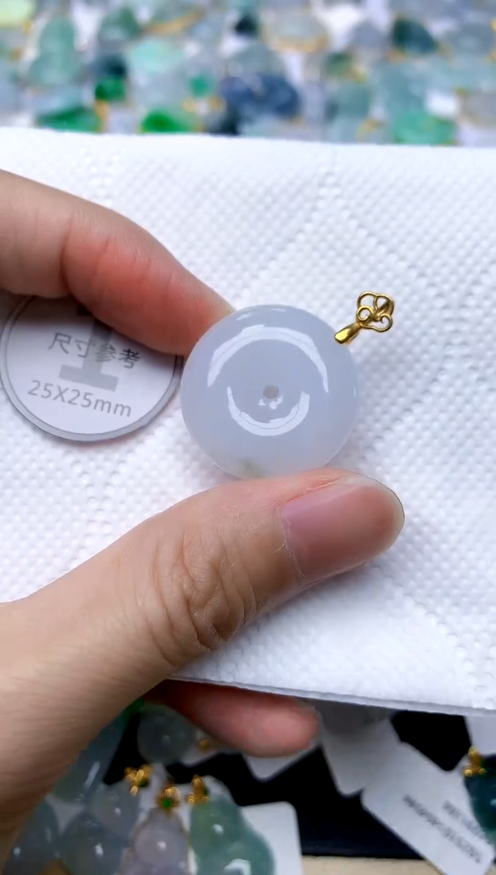 颈饰银S925镶嵌翡翠天然A货翡翠