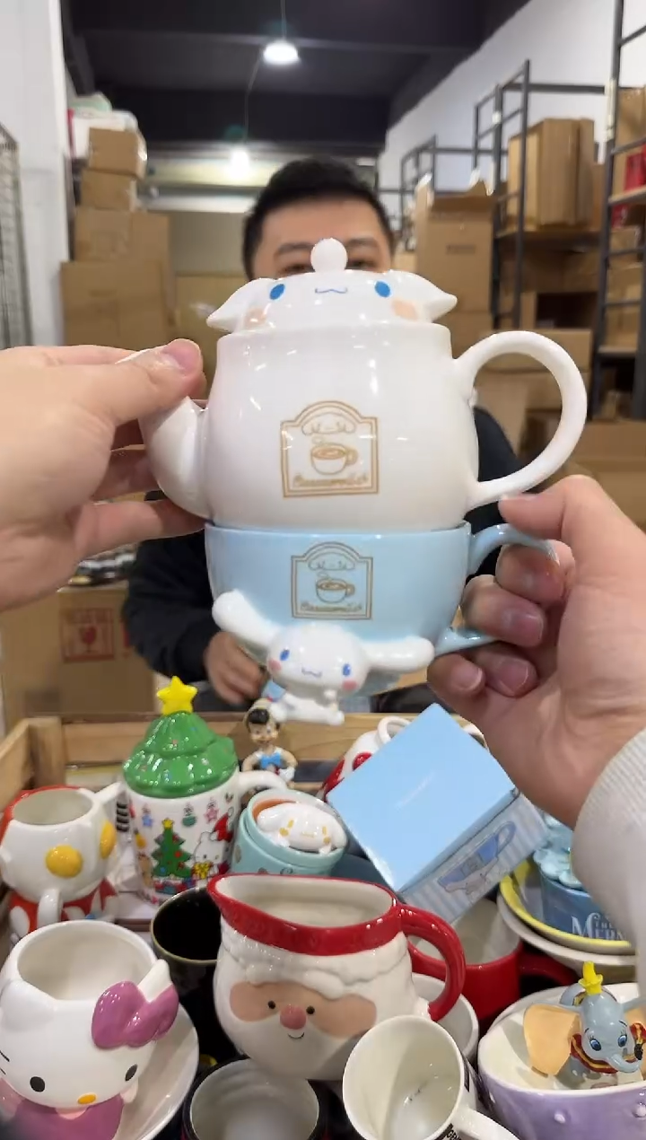 瓷片原盒玉桂狗一壶一杯