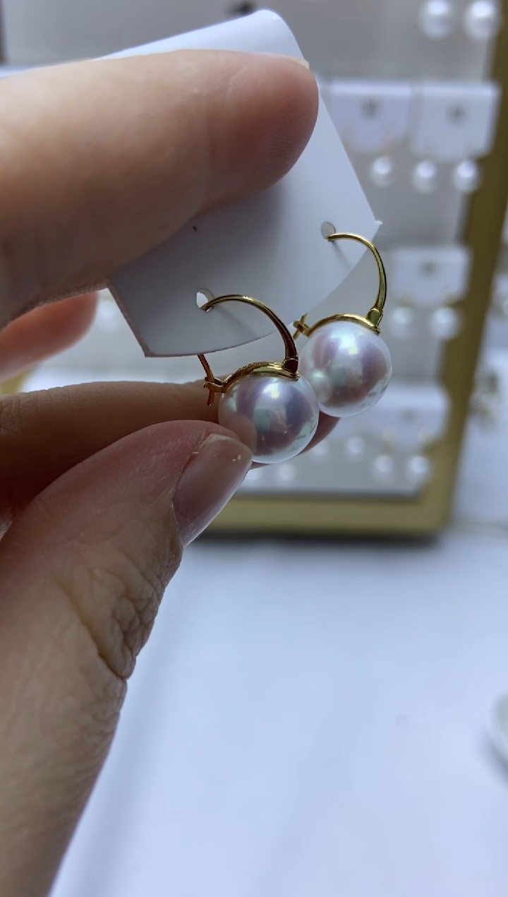 18K金镶嵌耳饰淡水珍珠184