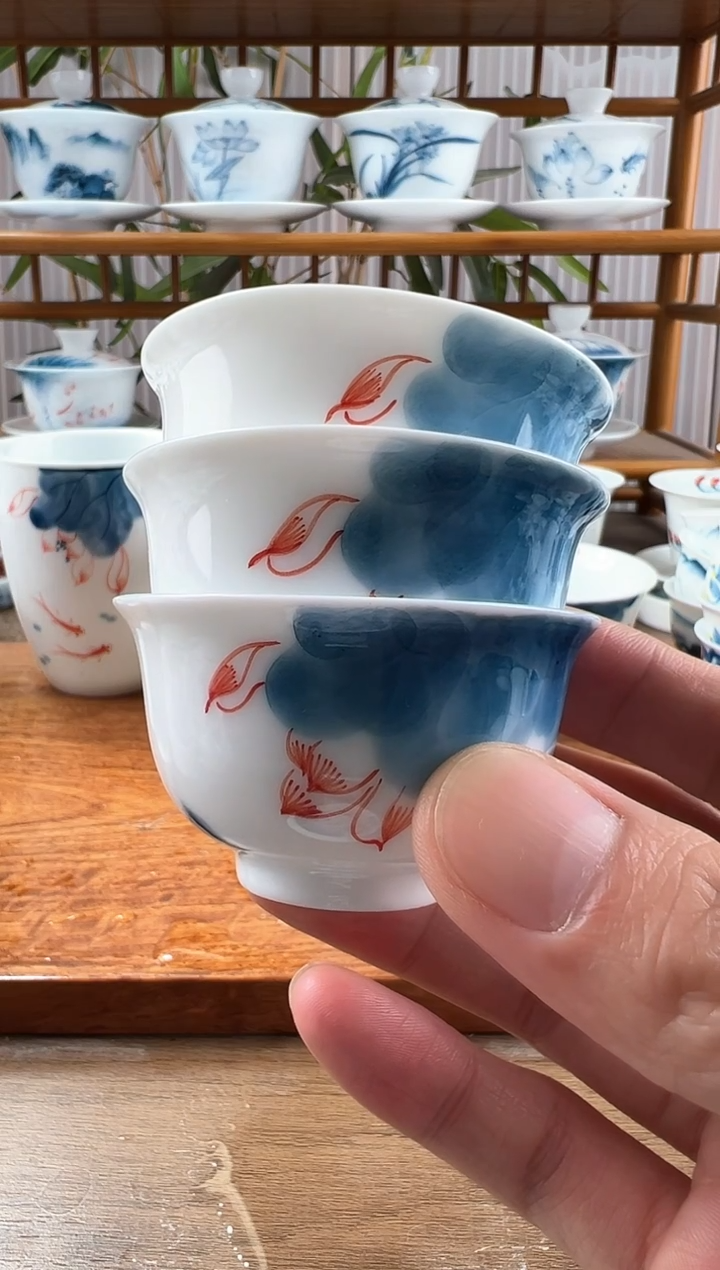 小*全品线条莲小和顺杯3个