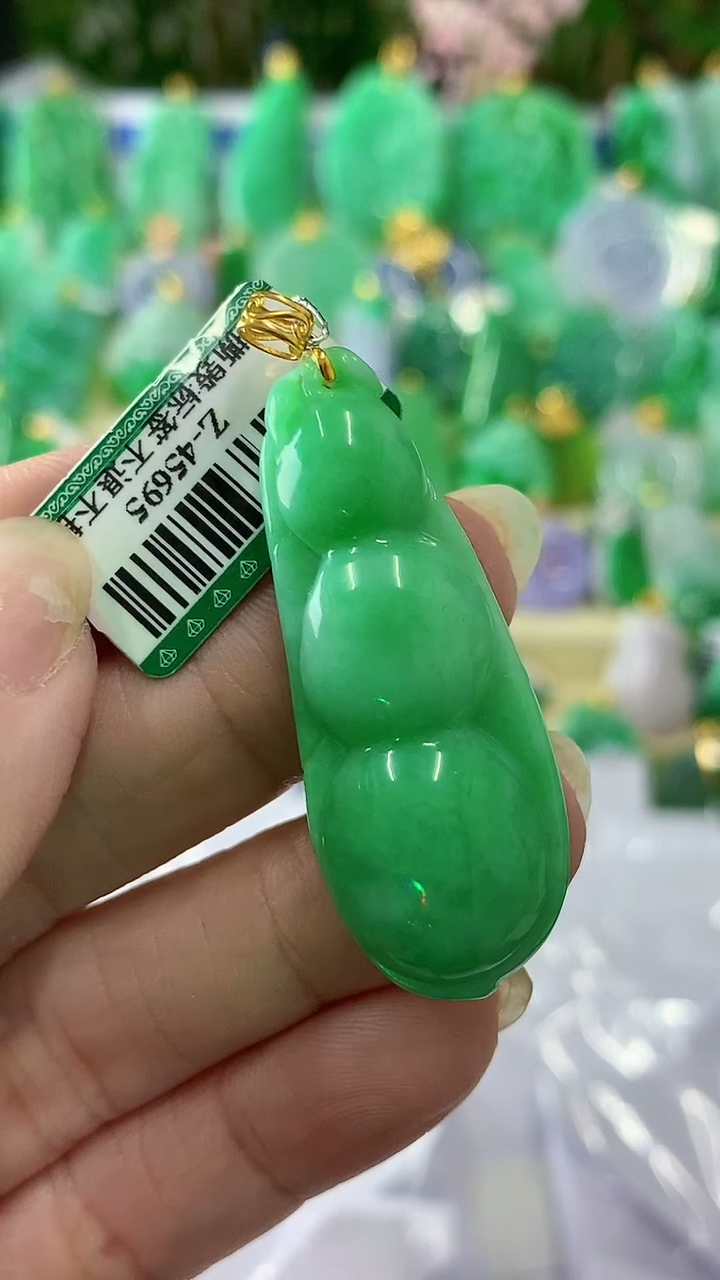 【闪购商品】翡翠颈饰18K金镶嵌挂件