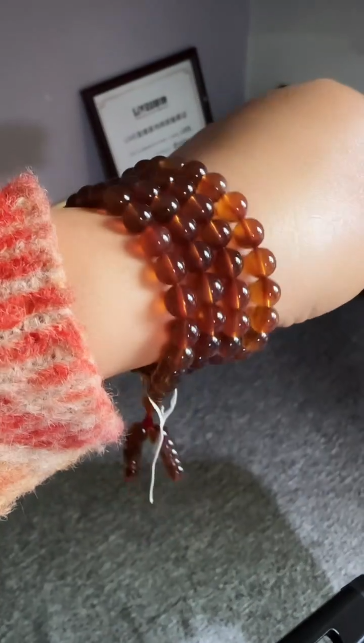 琥珀颈饰未镶嵌#14缅甸琥珀紫罗兰108.6mm