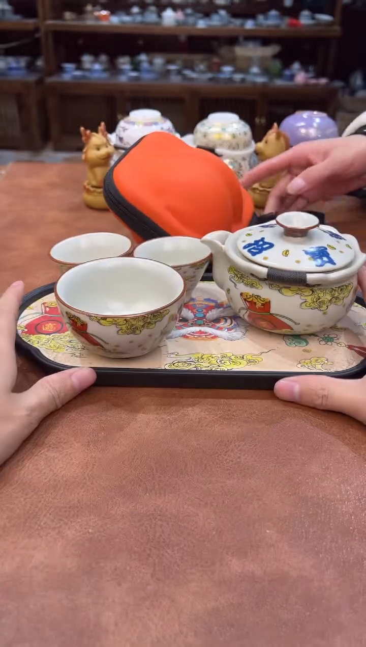 真的很便宜会开片的旅行茶具