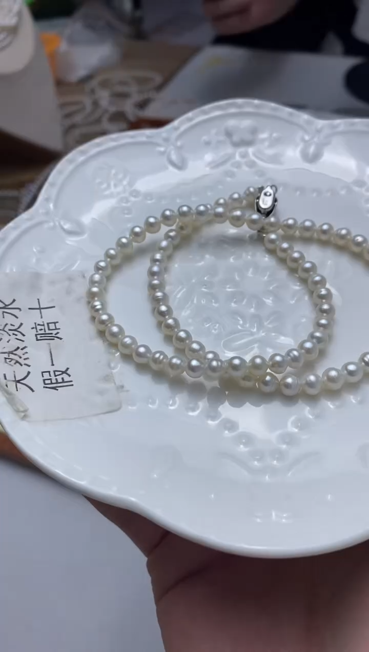 未镶嵌项链淡水珍珠5mm珍珠项链
