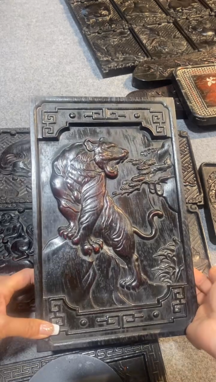 木紫檀拆件雕刻板以直播间实物为准微瑕老物件