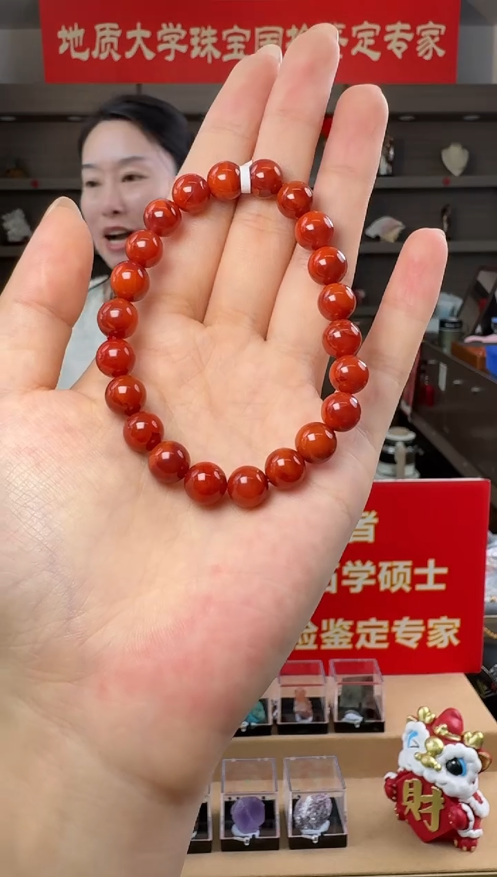 未镶嵌手串南红玛瑙精品南红玛瑙圆珠手串8.5-9mm