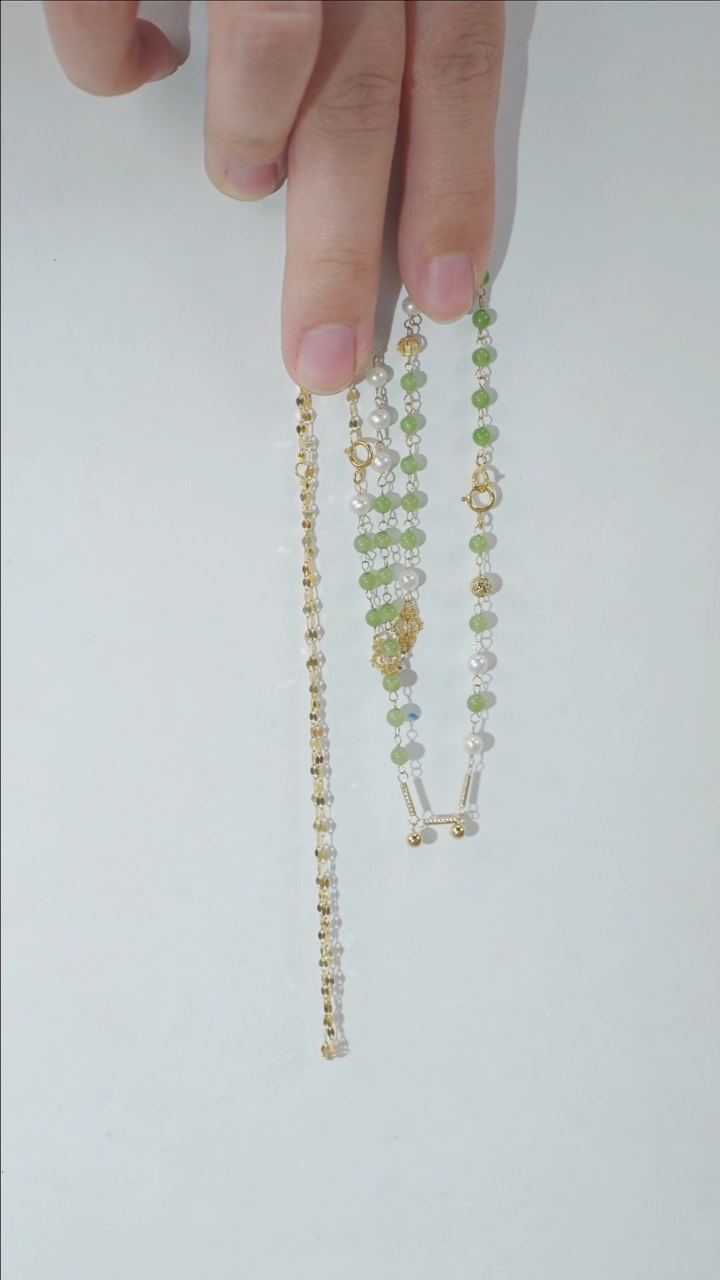 【闪购商品】和田玉项链18K金镶嵌项链