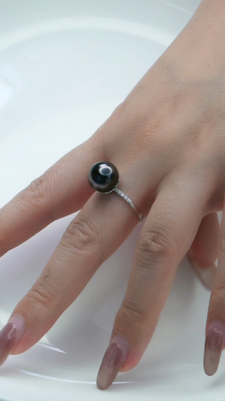 【闪购商品】海水珍珠戒指18K金镶嵌大溪地戒指