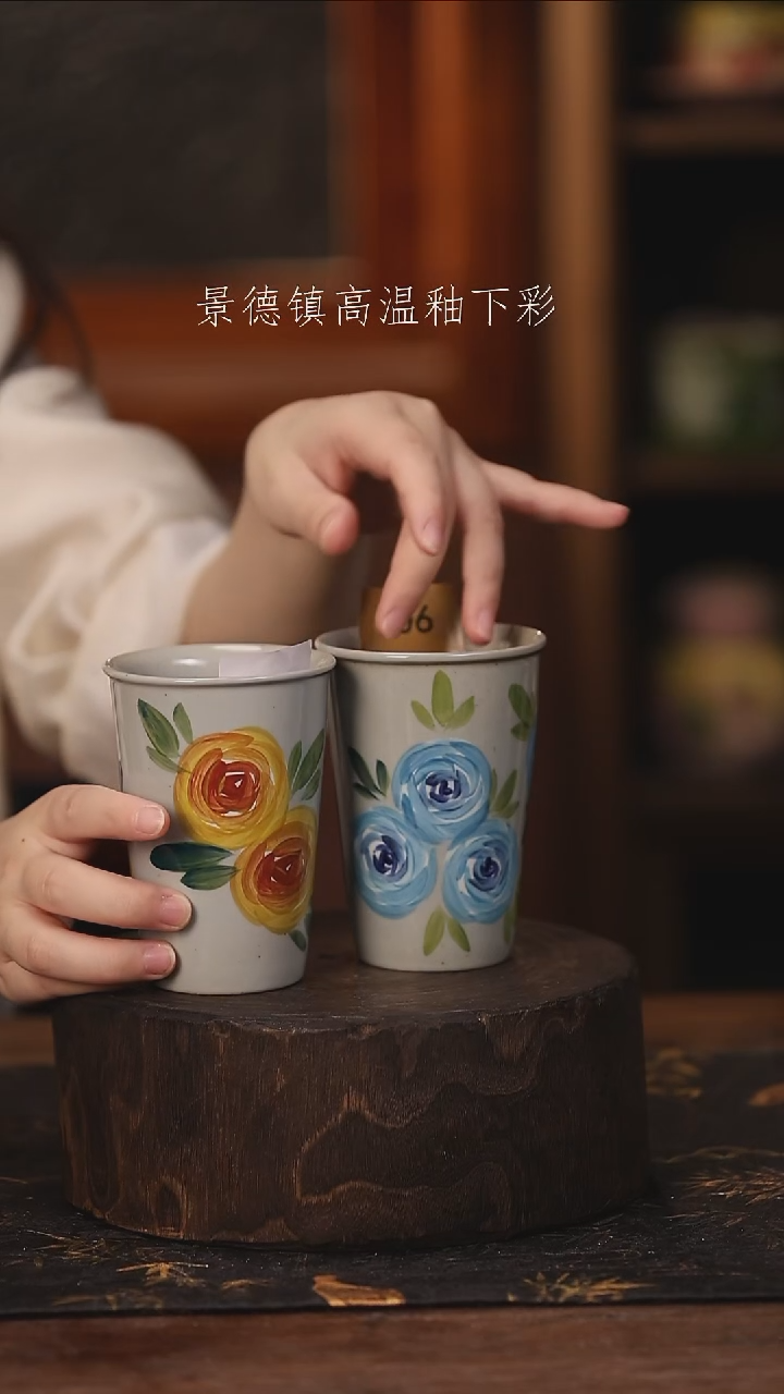 陶瓷景德镇高温釉下手绘陶瓷