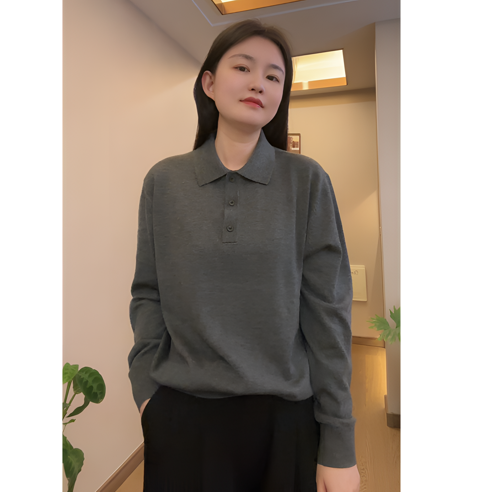 简约 老钱风 绵羊毛 POLO 百搭针织 长袖