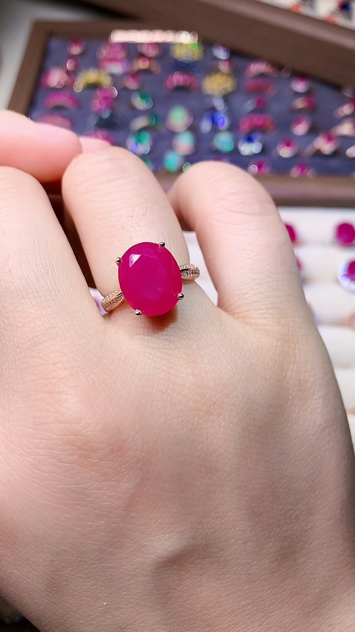 【闪购商品】红宝石戒指银S925镶嵌000