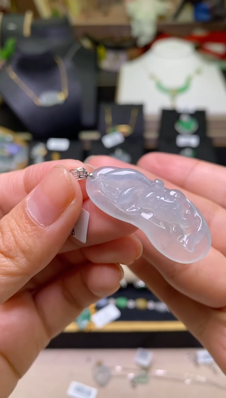 【闪购商品】翡翠颈饰18K金镶嵌净货18338