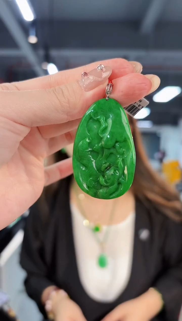 【闪购商品】翡翠颈饰18K金镶嵌缅料A货/支持复检/一件