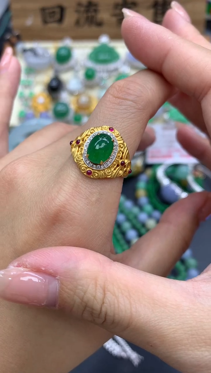 【闪购商品】翡翠戒指18K金镶嵌426-中国好珍宝