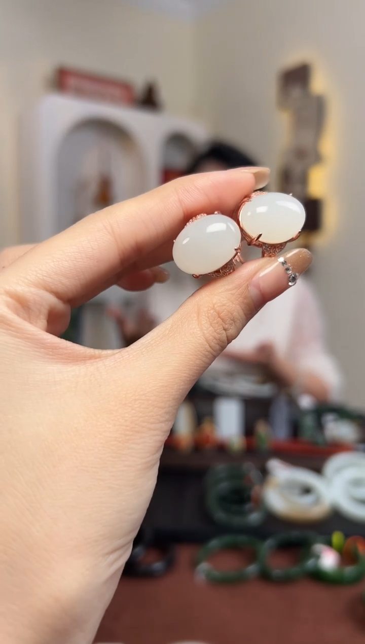 【闪购商品】和田玉戒指银S925镶嵌D1- 多样性发其一