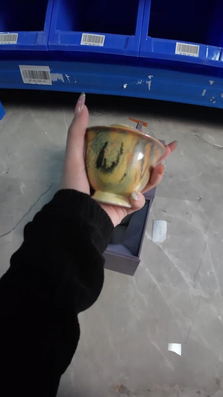 【油画盖碗】【礼盒装】