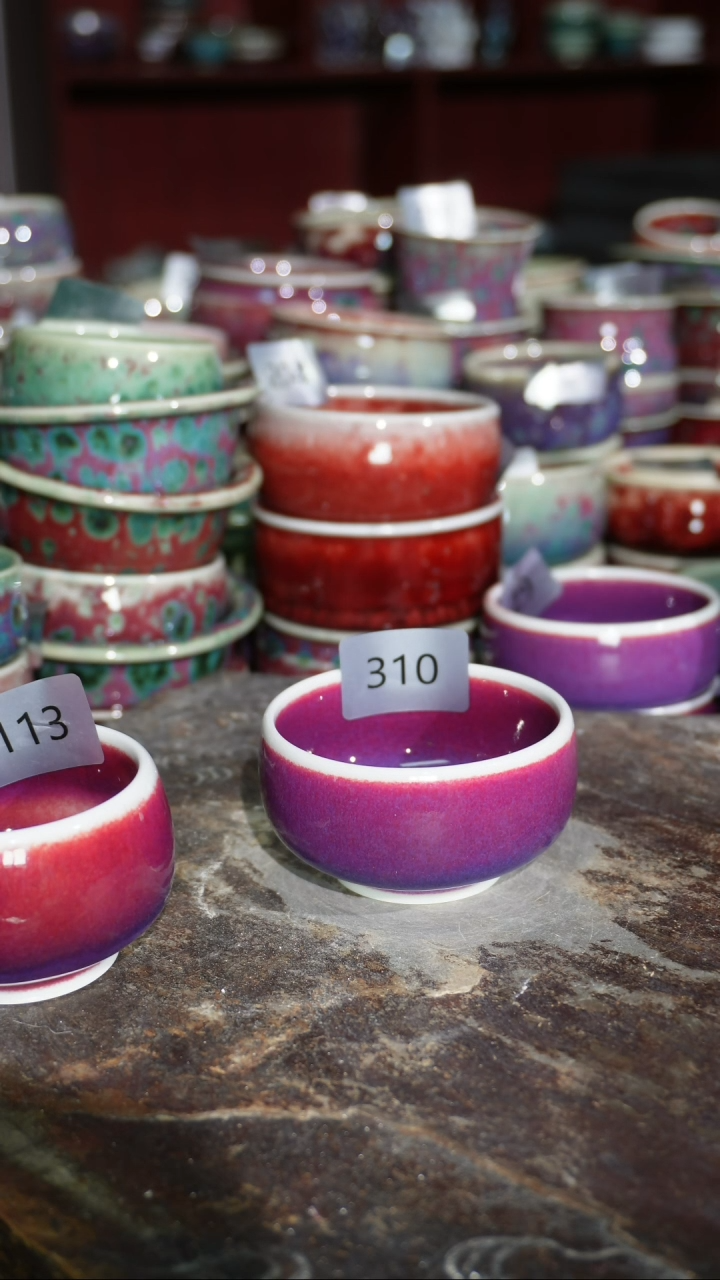 摆件陶精品窑变钧瓷茶器