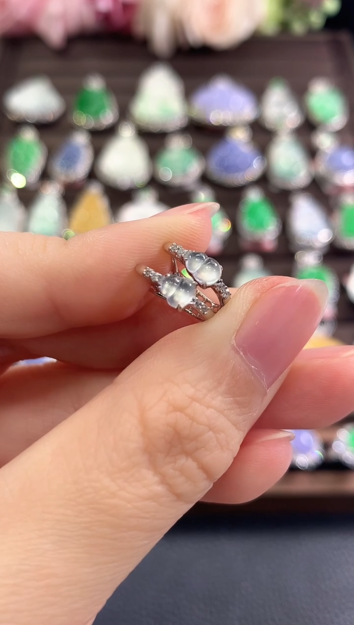 18K金镶嵌翡翠耳饰d1    