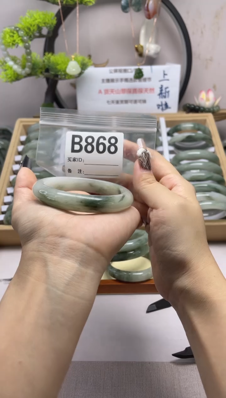 【闪购商品】石英质玉（天山翠）手镯未镶嵌b868
