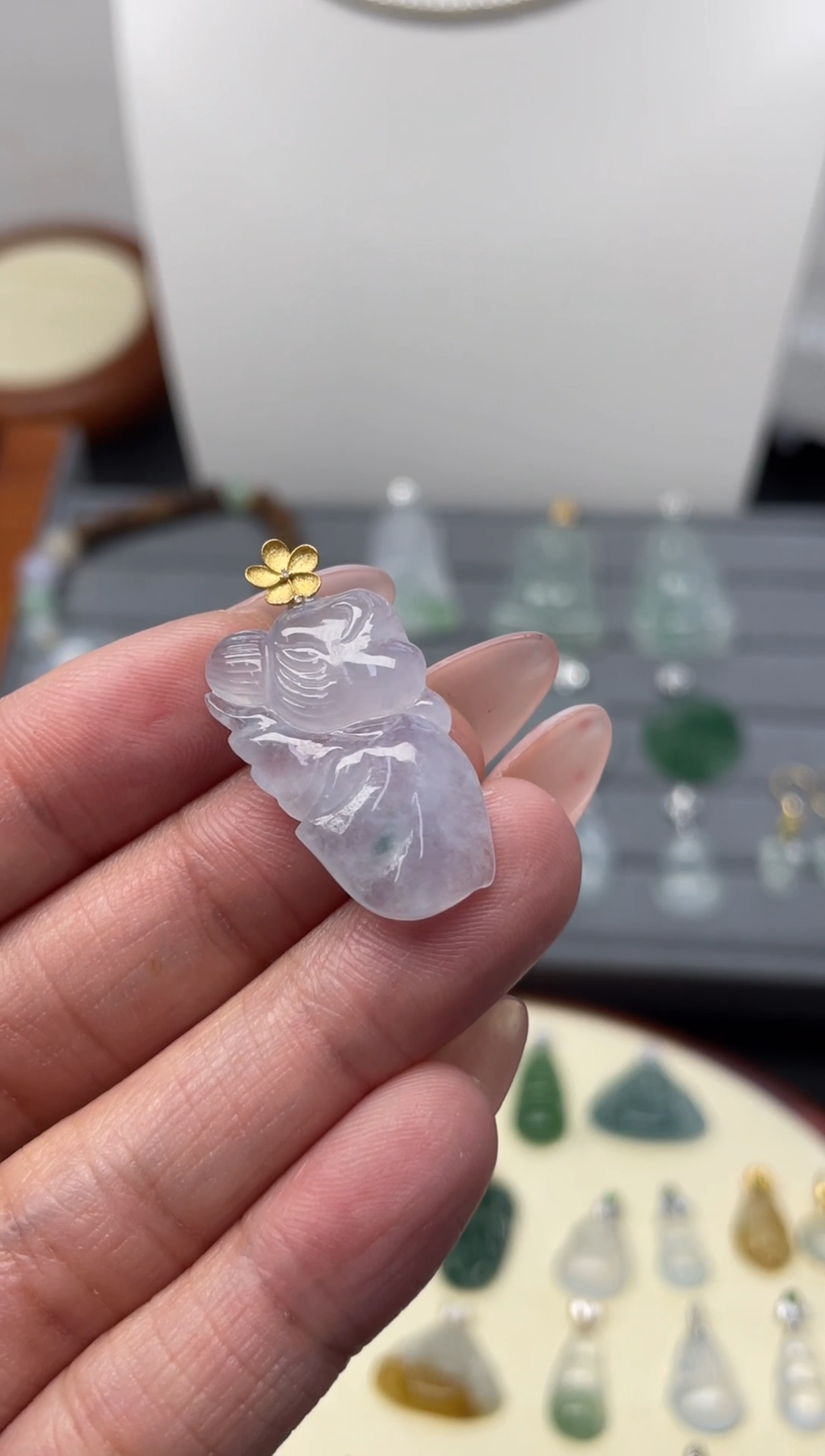 颈饰18K金镶嵌翡翠（28号链接）纯天然A货缅甸翡翠