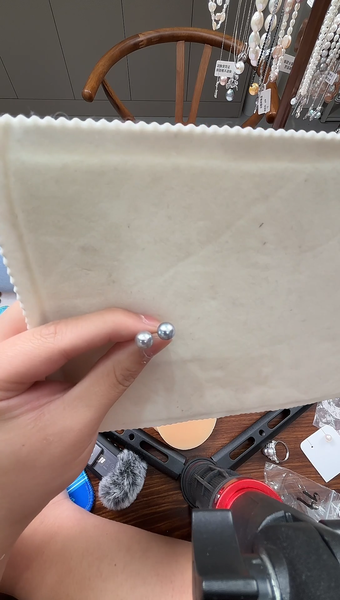 18K金镶嵌耳饰海水珍珠海水真多麻k金素钉