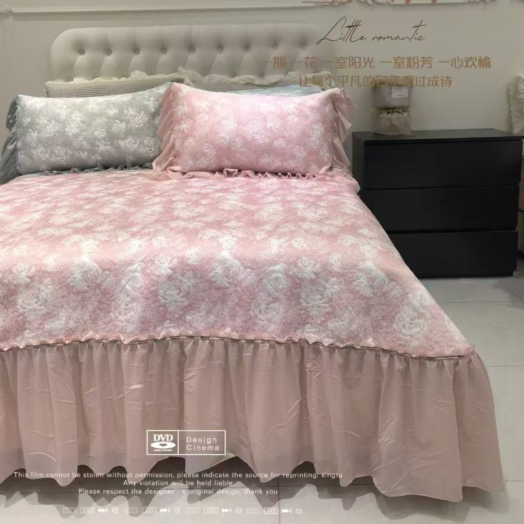 巴黎玫瑰高凉感软凉席三件套夏季高分子空调席可机洗
