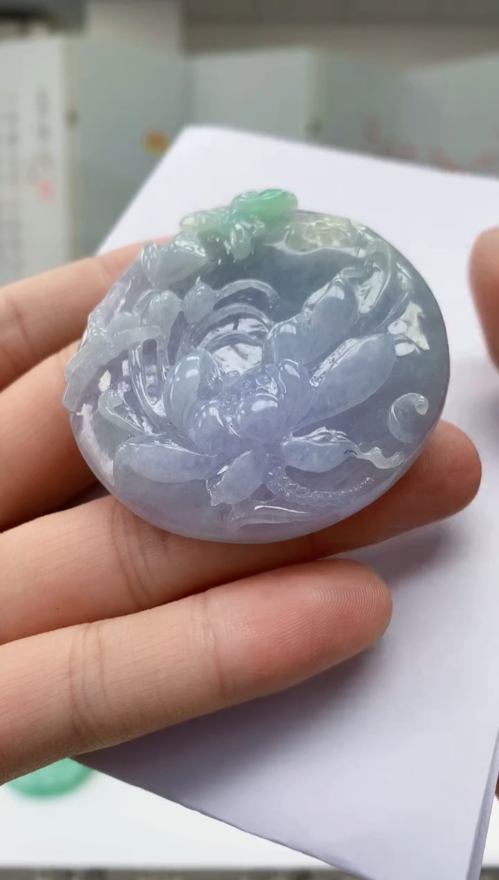 【闪购商品】定制翡翠未镶嵌4852bb-毛货挂件
