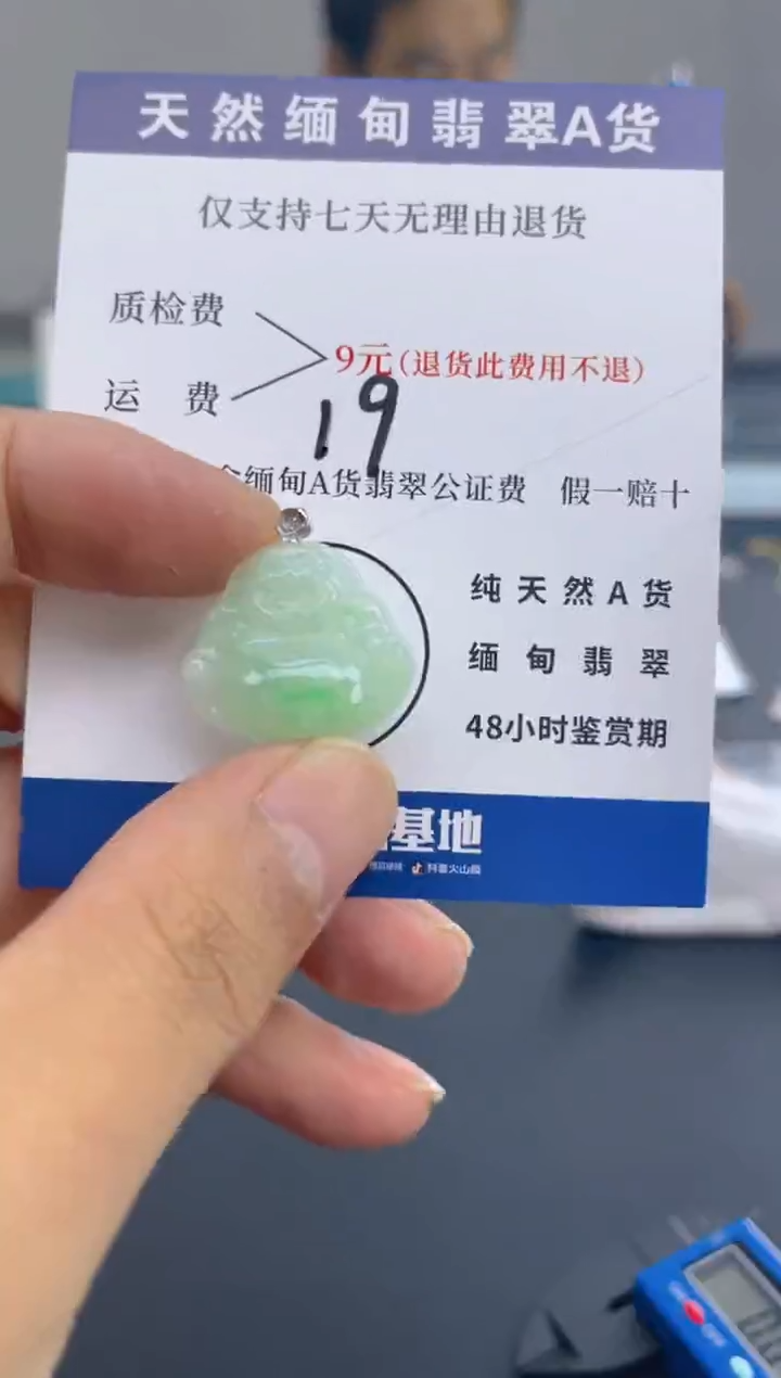 颈饰18K金镶嵌翡翠纯天然缅甸翡翠A货