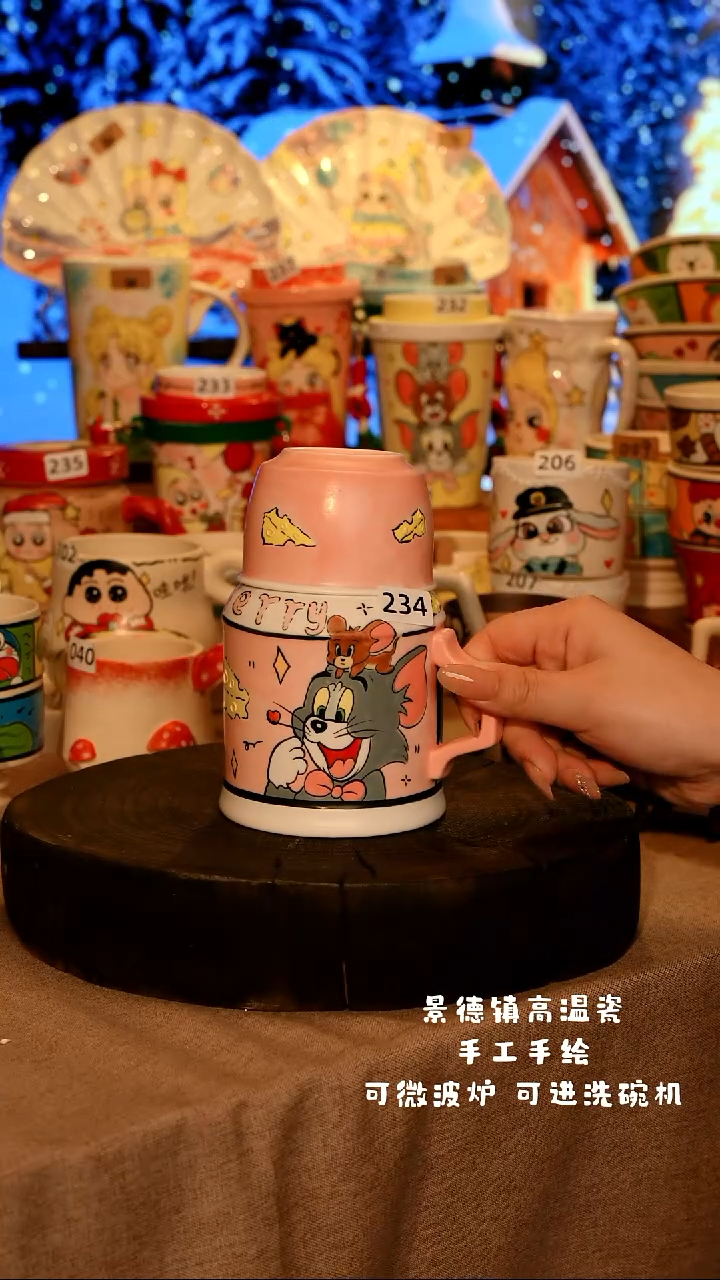 陶瓷234景德镇原创设计师款高温陶瓷手工手绘