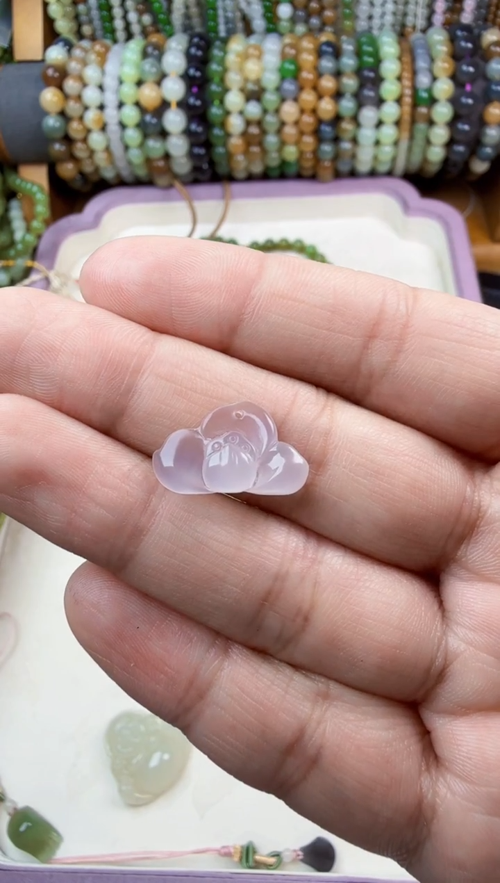 颈饰未镶嵌和田玉心*花吊坠