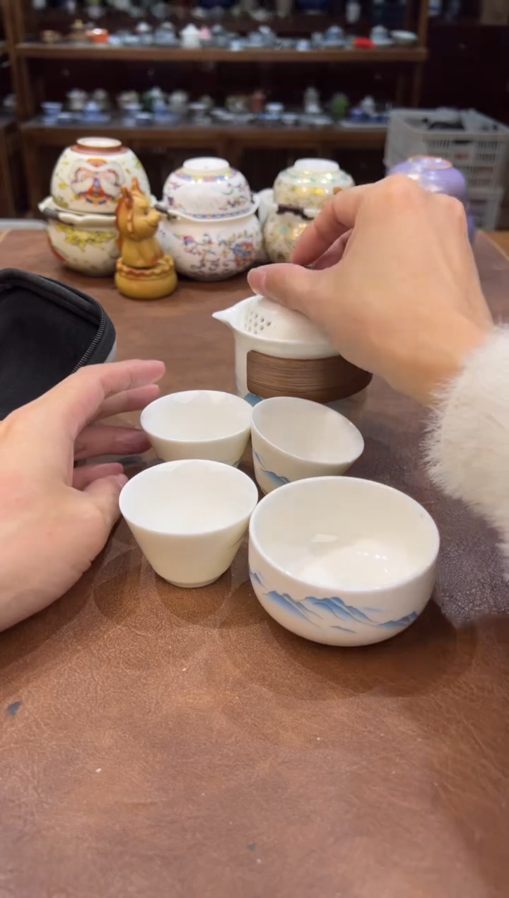 真的很便宜会开片的旅行茶具