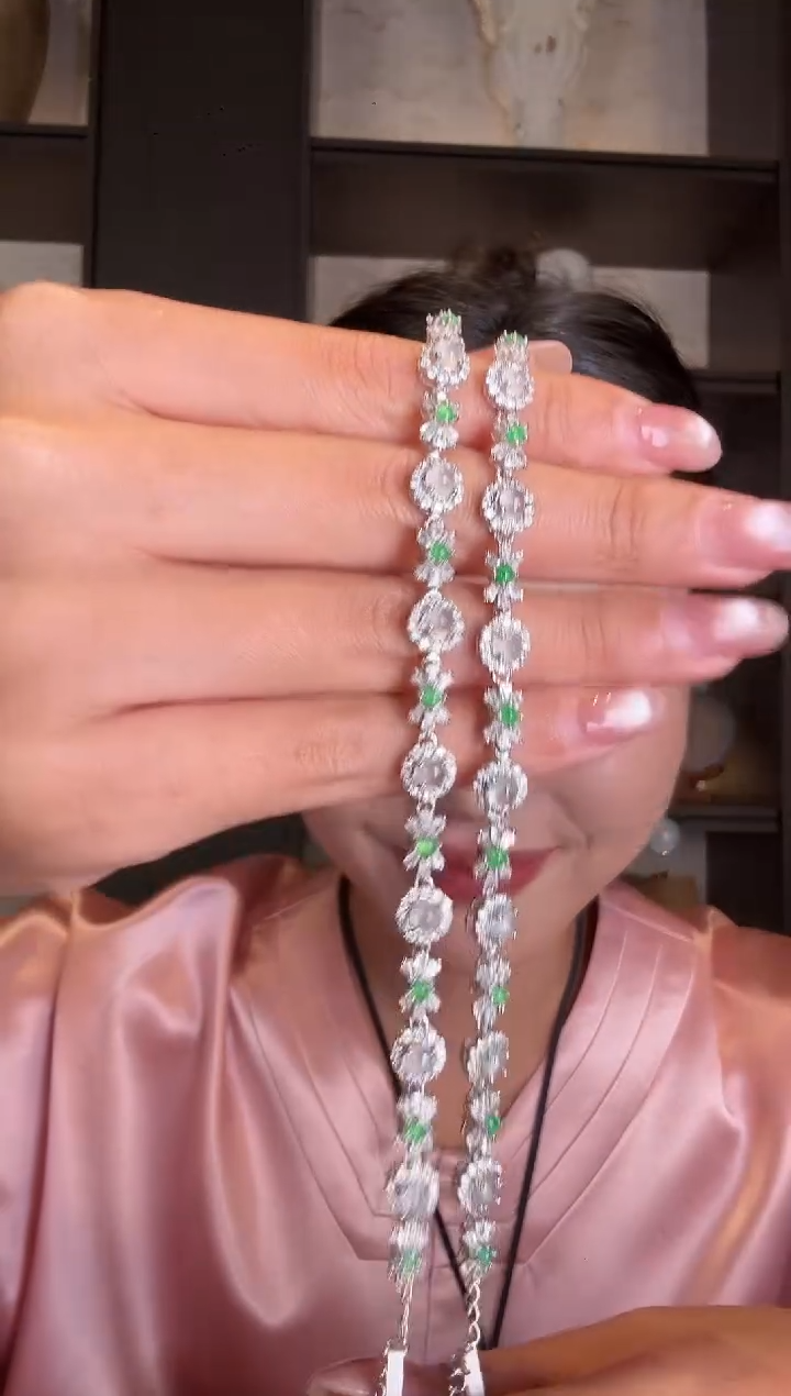 银S925镶嵌手链翡翠105多样性发其一